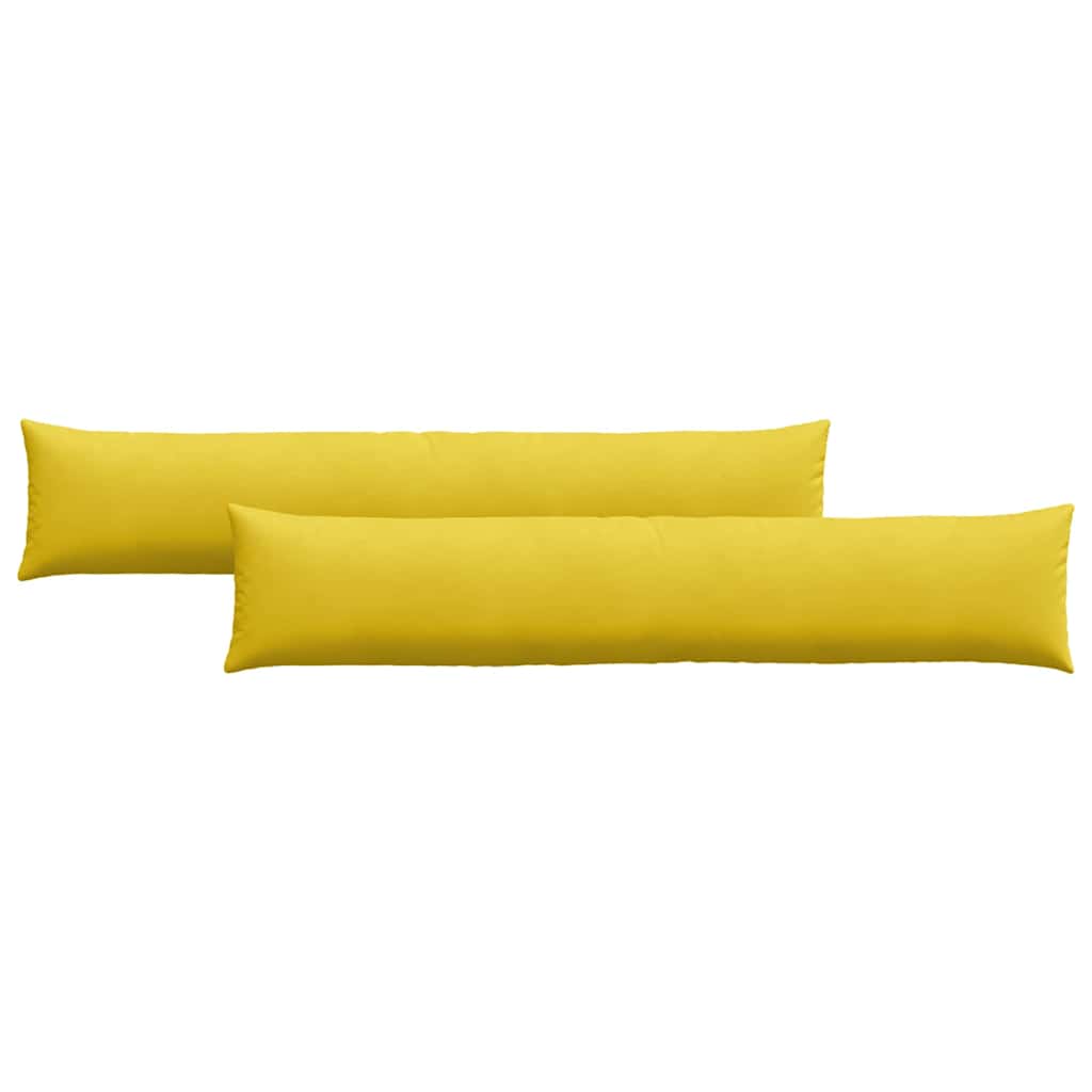 VidaXL coussins de canapé 2 pièces jaune 200 x 40 cm tissu corde