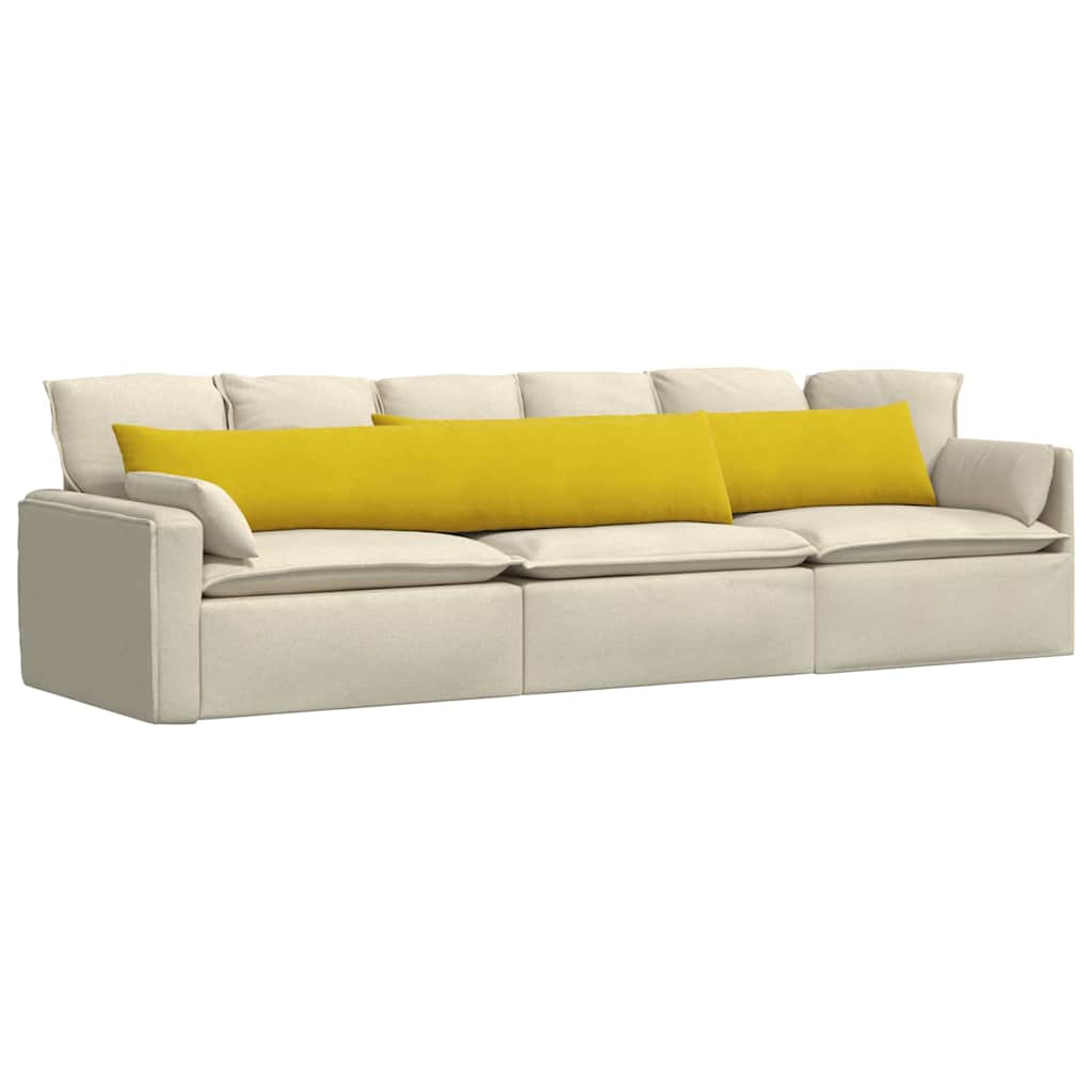 VidaXL coussins de canapé 2 pièces jaune 200 x 40 cm tissu corde