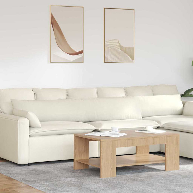VidaXL coussins de canapé 2 pièces crème 200 x 40 cm tissu corde