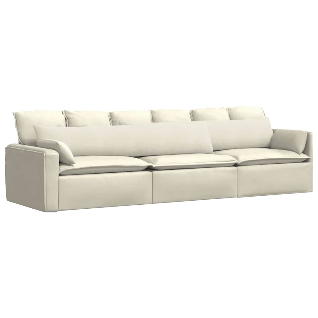 VidaXL coussins de canapé 2 pièces crème 200 x 40 cm tissu corde