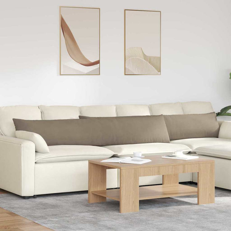 VidaXL coussins de canapé 2 pièces taupe 200 x 40 cm tissu
