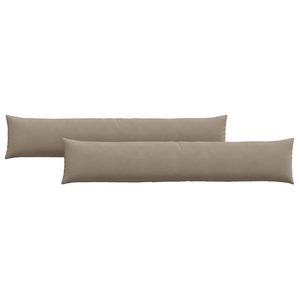 VidaXL coussins de canapé 2 pièces taupe 200 x 40 cm tissu