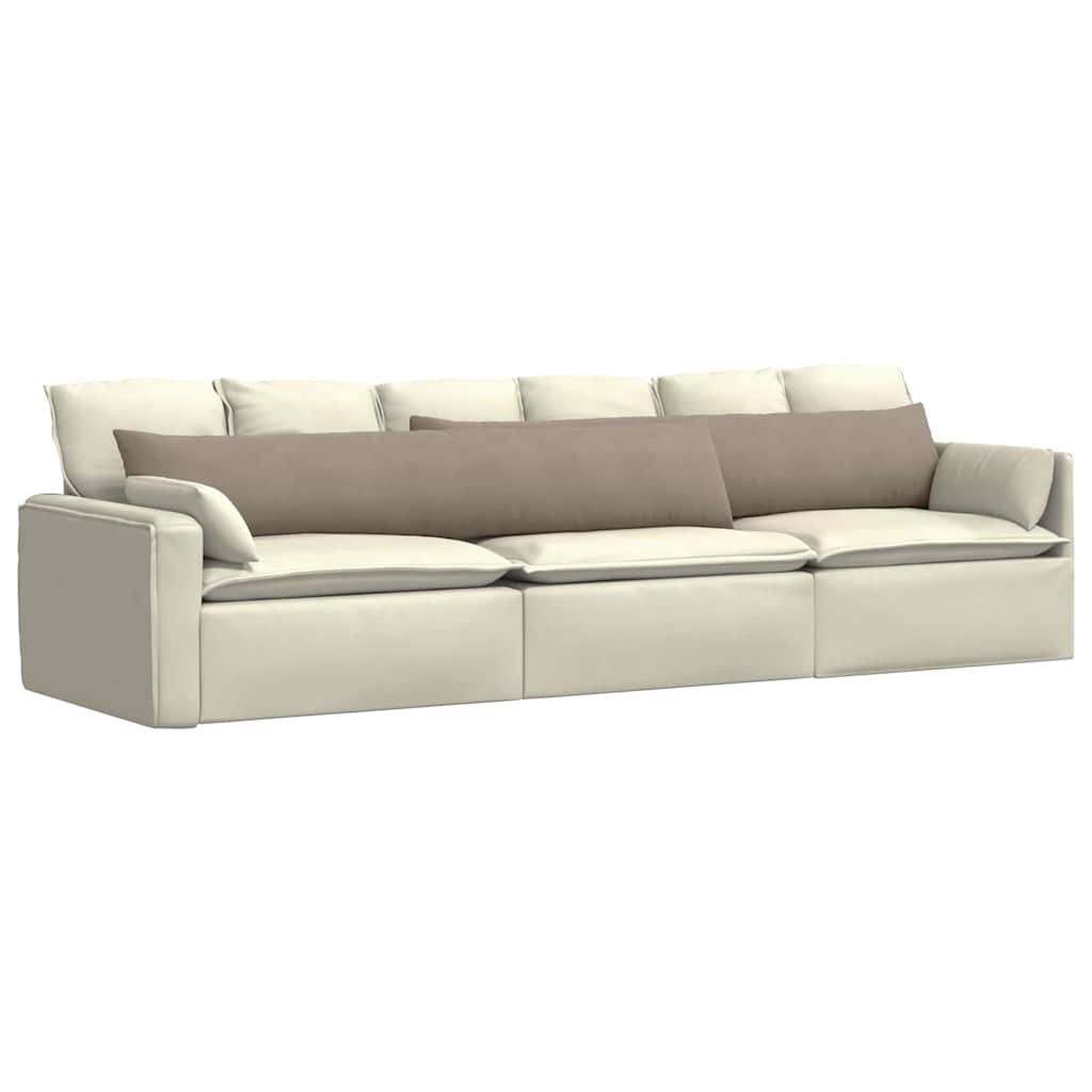 VidaXL coussins de canapé 2 pièces taupe 200 x 40 cm tissu