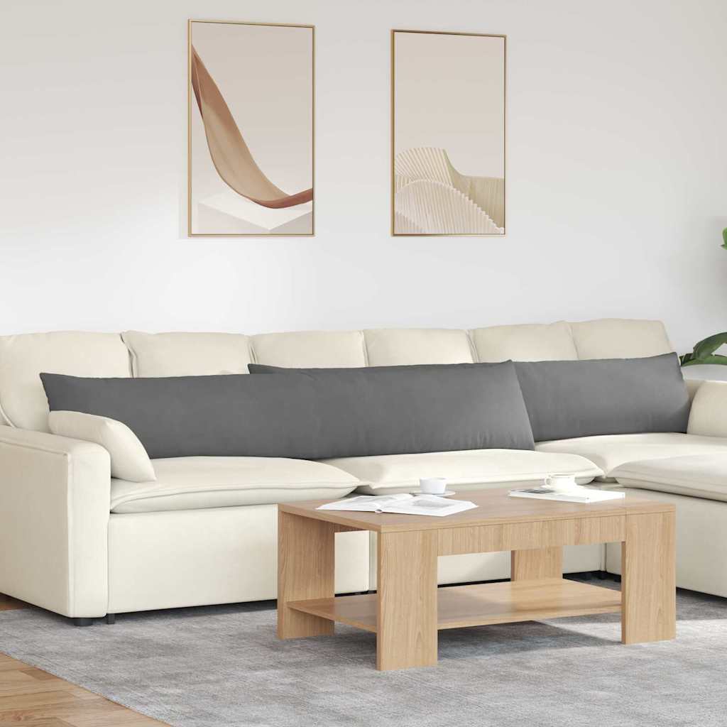 VidaXL coussins de canapé 2 pièces tissu gris foncé 200 x 40 cm