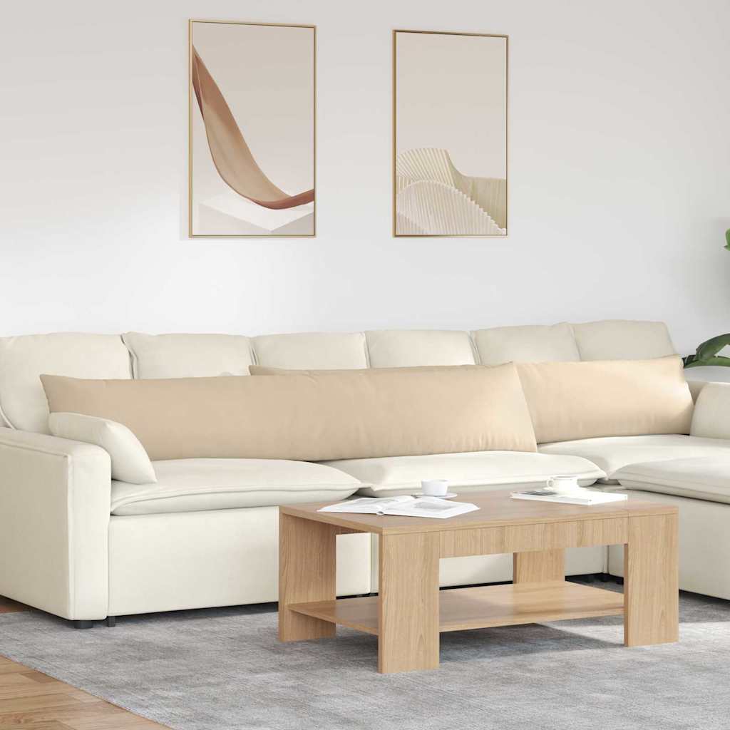 VidaXL coussins de canapé 2 pièces crème 200 x 40 cm tissu
