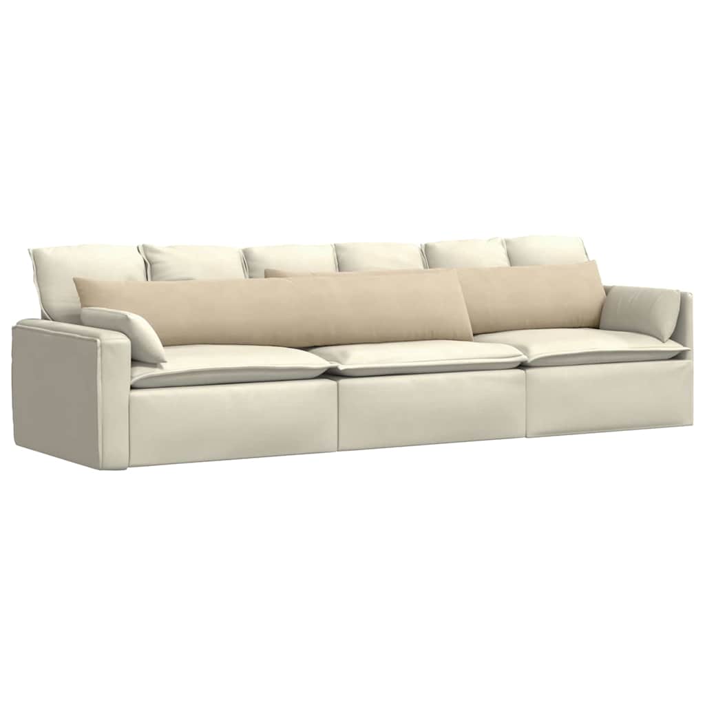 VidaXL coussins de canapé 2 pièces crème 200 x 40 cm tissu