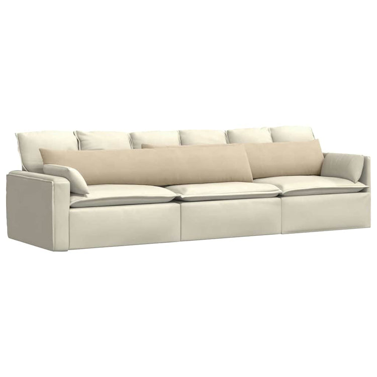 VidaXL coussins de canapé 2 pièces crème 200 x 40 cm tissu