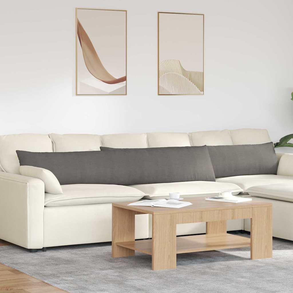 VidaXL coussins de canapé 2 pièces gris clair 200 x 40 cm tissu corde