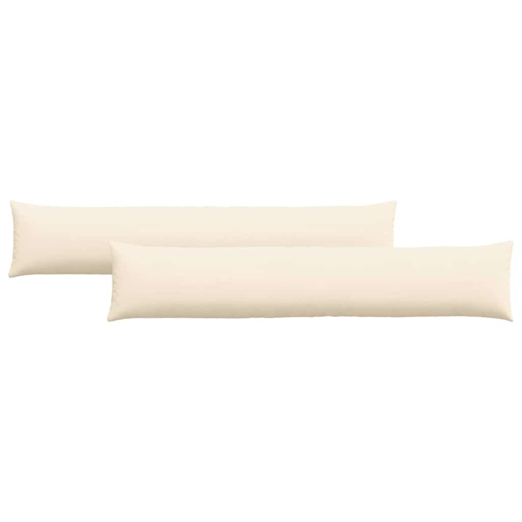 VidaXL coussins de canapé 2 pièces crème 200 x 40 cm tissu corde