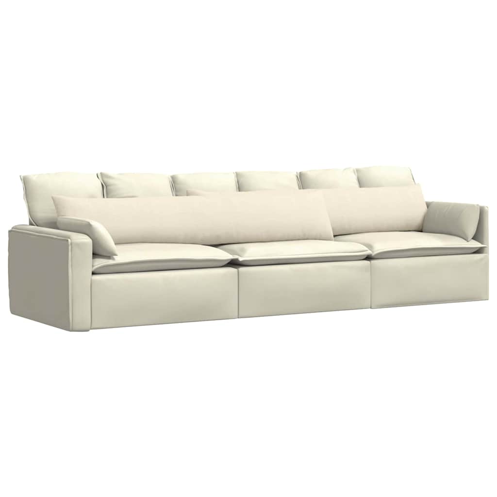 VidaXL coussins de canapé 2 pièces crème 200 x 40 cm tissu corde