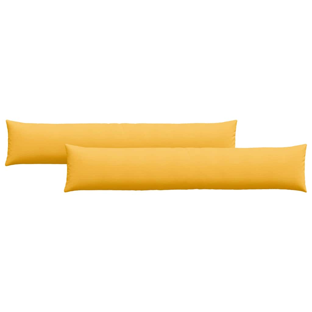 VidaXL coussins de canapé 2 pièces jaune clair 200 x 40 cm tissu corde