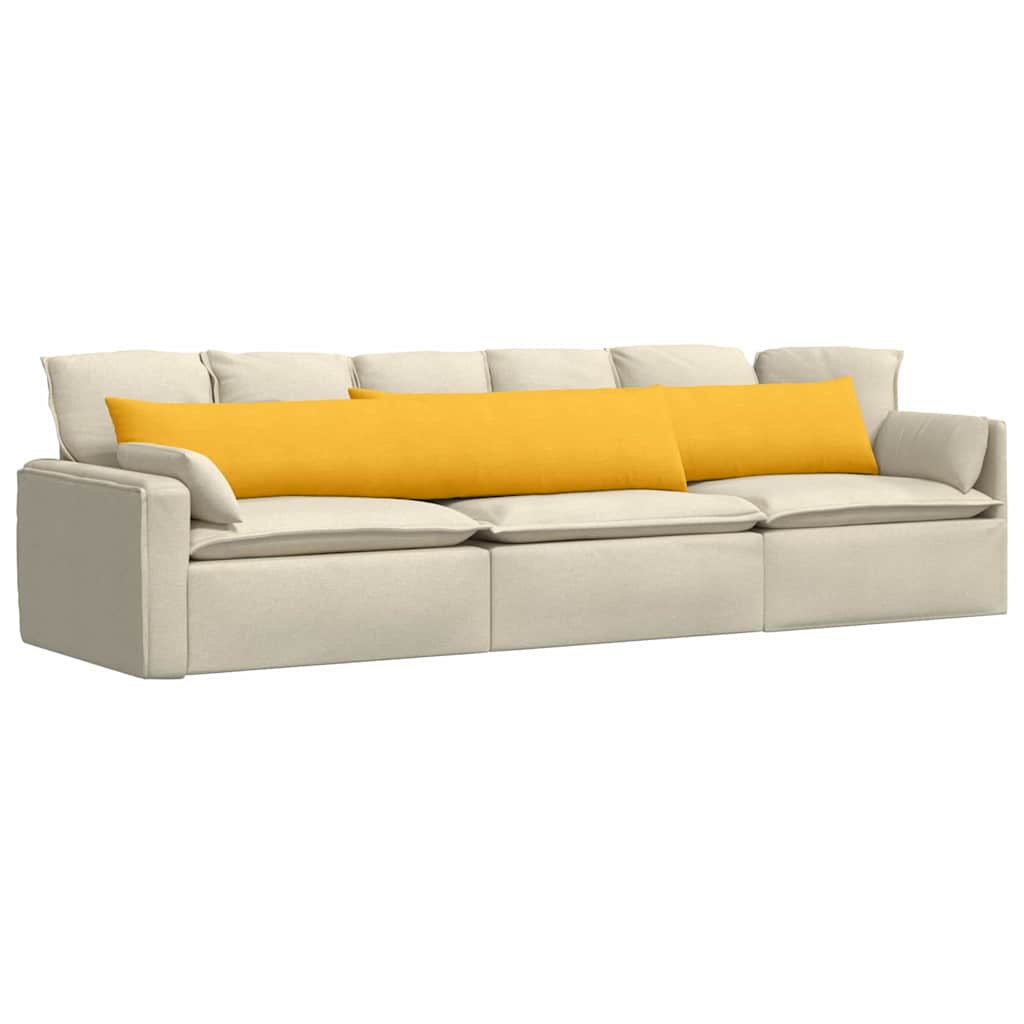 VidaXL coussins de canapé 2 pièces jaune clair 200 x 40 cm tissu corde