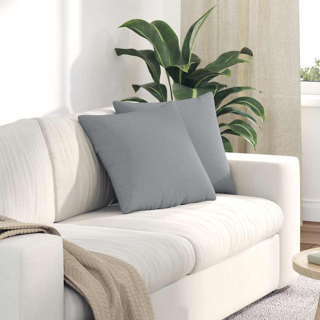VidaXL coussins de canapé 2 pcs tissu gris clair 45 x 45 cm