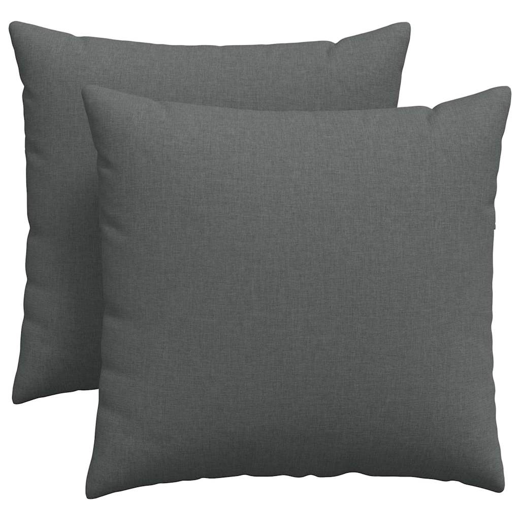 VidaXL coussins de canapé 2 pcs tissu gris foncé 45 x 45 cm