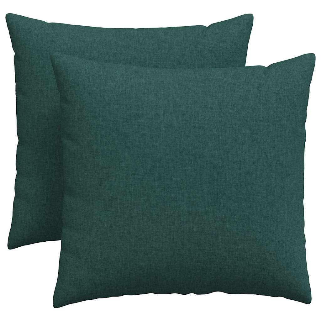 VidaXL coussins de canapé 2 pcs tissu vert foncé 45 x 45 cm