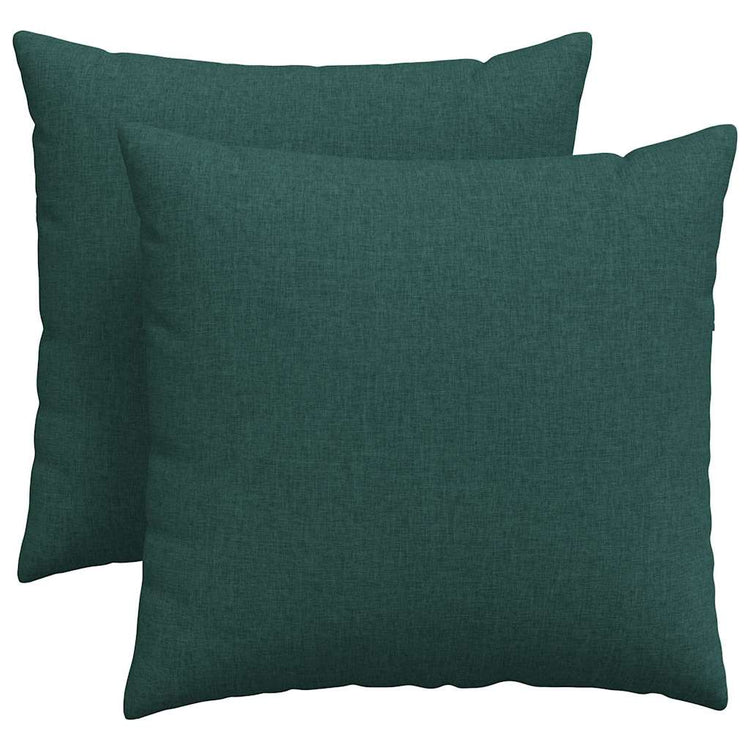 VidaXL coussins de canapé 2 pcs tissu vert foncé 45 x 45 cm