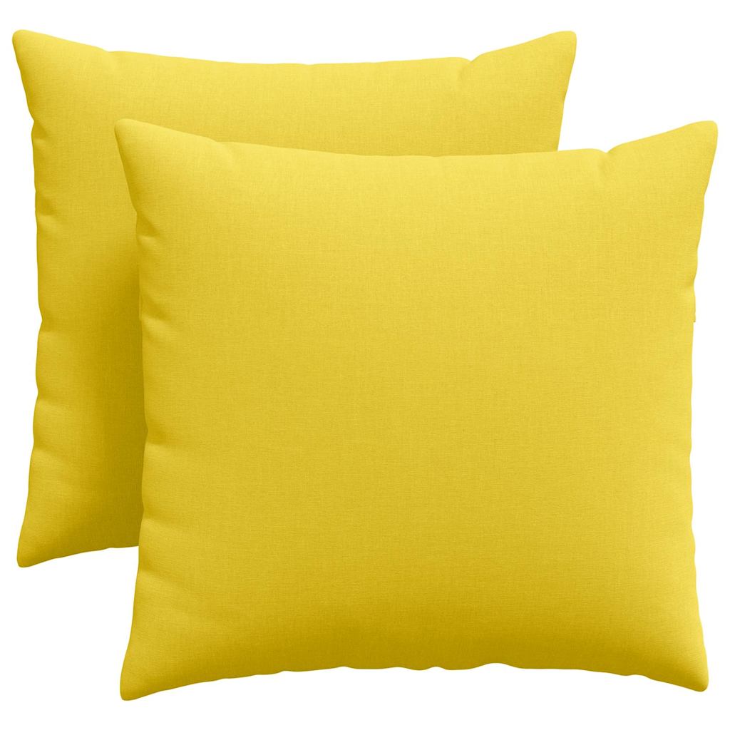 VidaXL coussins de canapé 2 pcs tissu jaune clair 45 x 45 cm