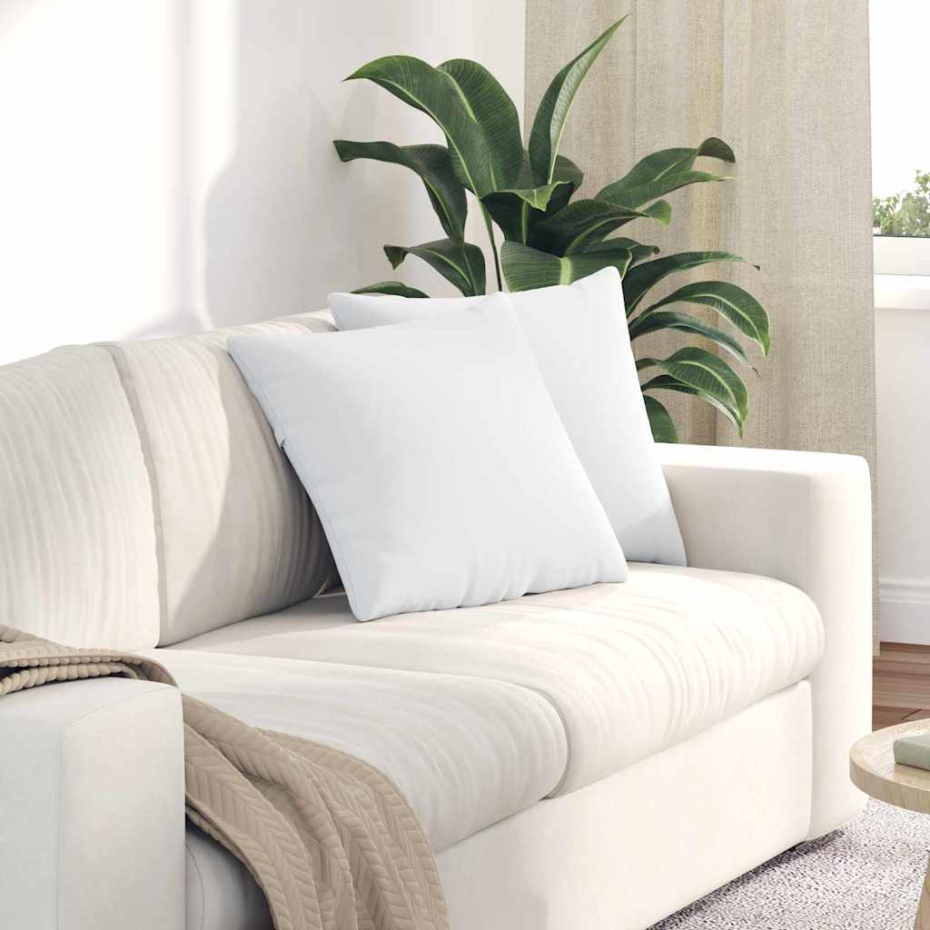 VidaXL coussins de canapé 2 pcs blanc 45 x 45 cm tissu