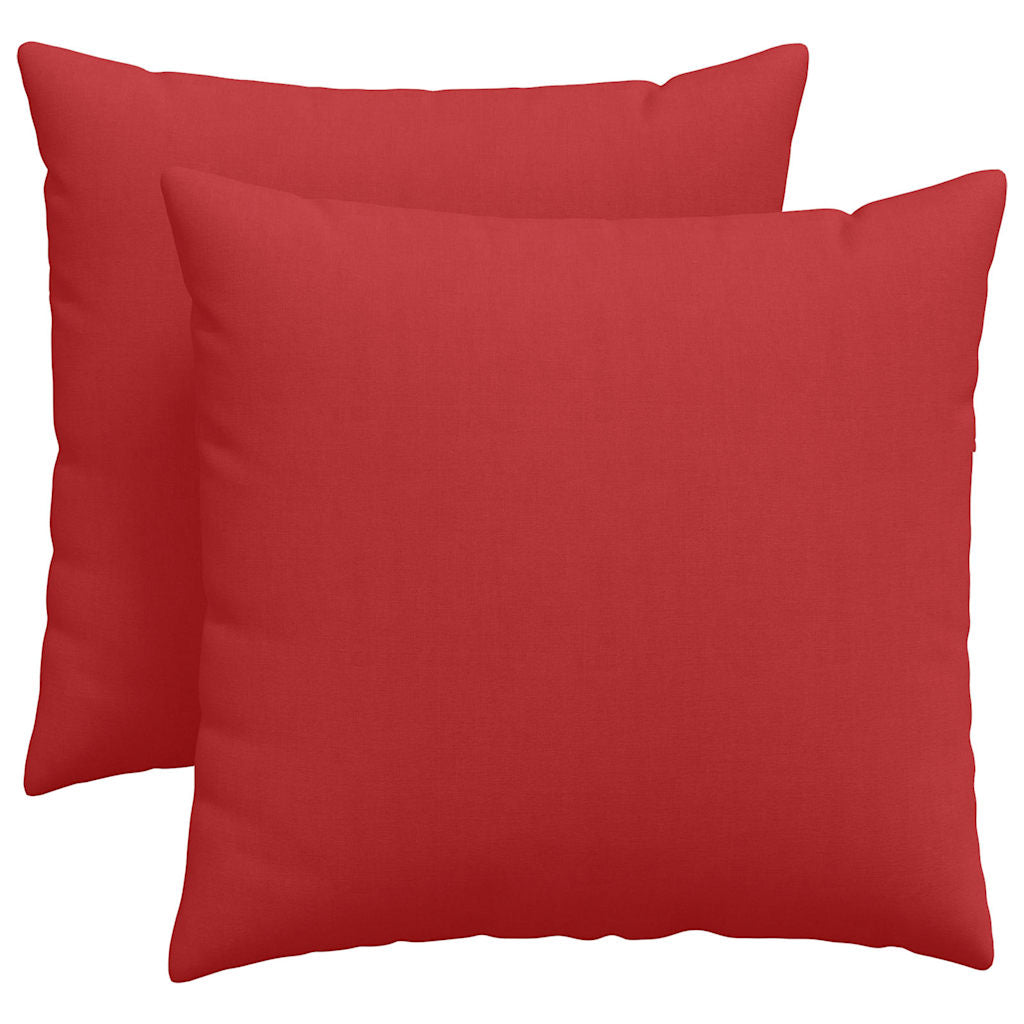 VidaXL coussins de canapé 2 pcs rouge 45 x 45 cm tissu