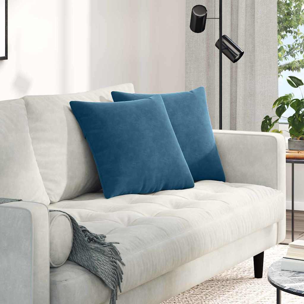 VidaXL coussins de canapé 2 pièces bleu 45 x 45 cm tissu corde