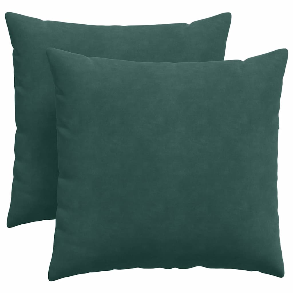 VidaXL coussins de canapé 2 pièces tissu corde vert foncé 45 x 45 cm