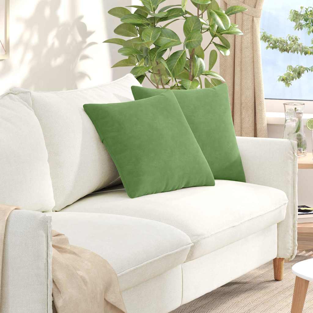 VidaXL coussins de canapé 2 pièces tissu corde vert clair 45 x 45 cm