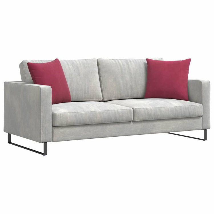 VidaXL coussins de canapé, 2 pièces, vin rouge, tissu corde 45 x 45 cm