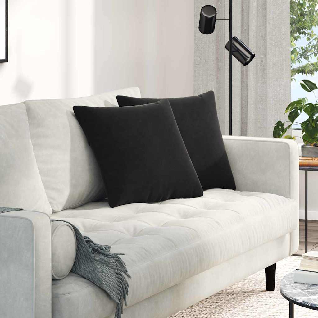 VidaXL coussins de canapé 2 pièces noir 45 x 45 cm tissu corde