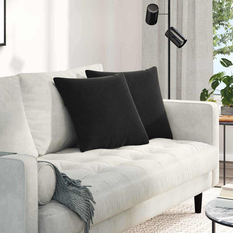 VidaXL coussins de canapé 2 pièces noir 45 x 45 cm tissu corde