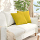 VidaXL coussins de canapé 2 pièces jaune 45 x 45 cm tissu corde