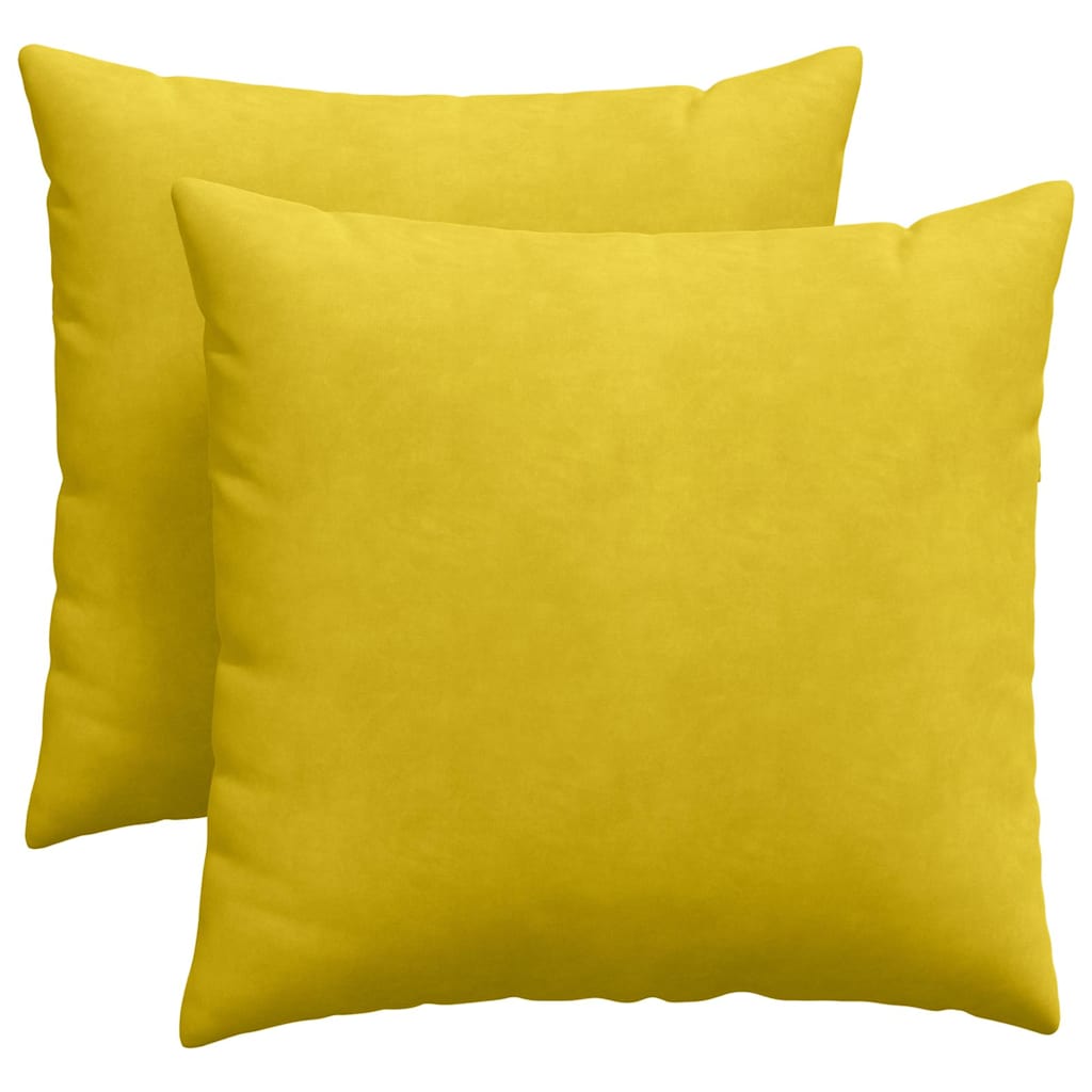 VidaXL coussins de canapé 2 pièces jaune 45 x 45 cm tissu corde