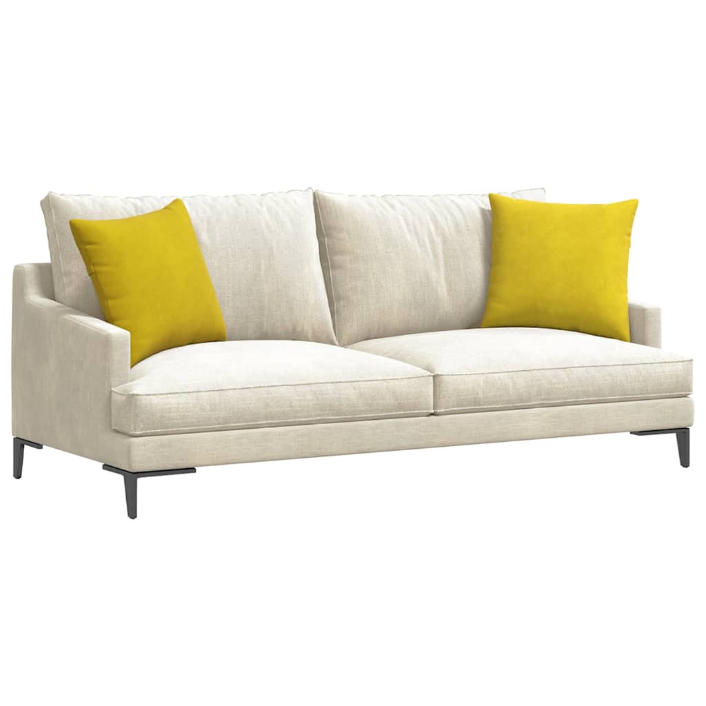 VidaXL coussins de canapé 2 pièces jaune 45 x 45 cm tissu corde