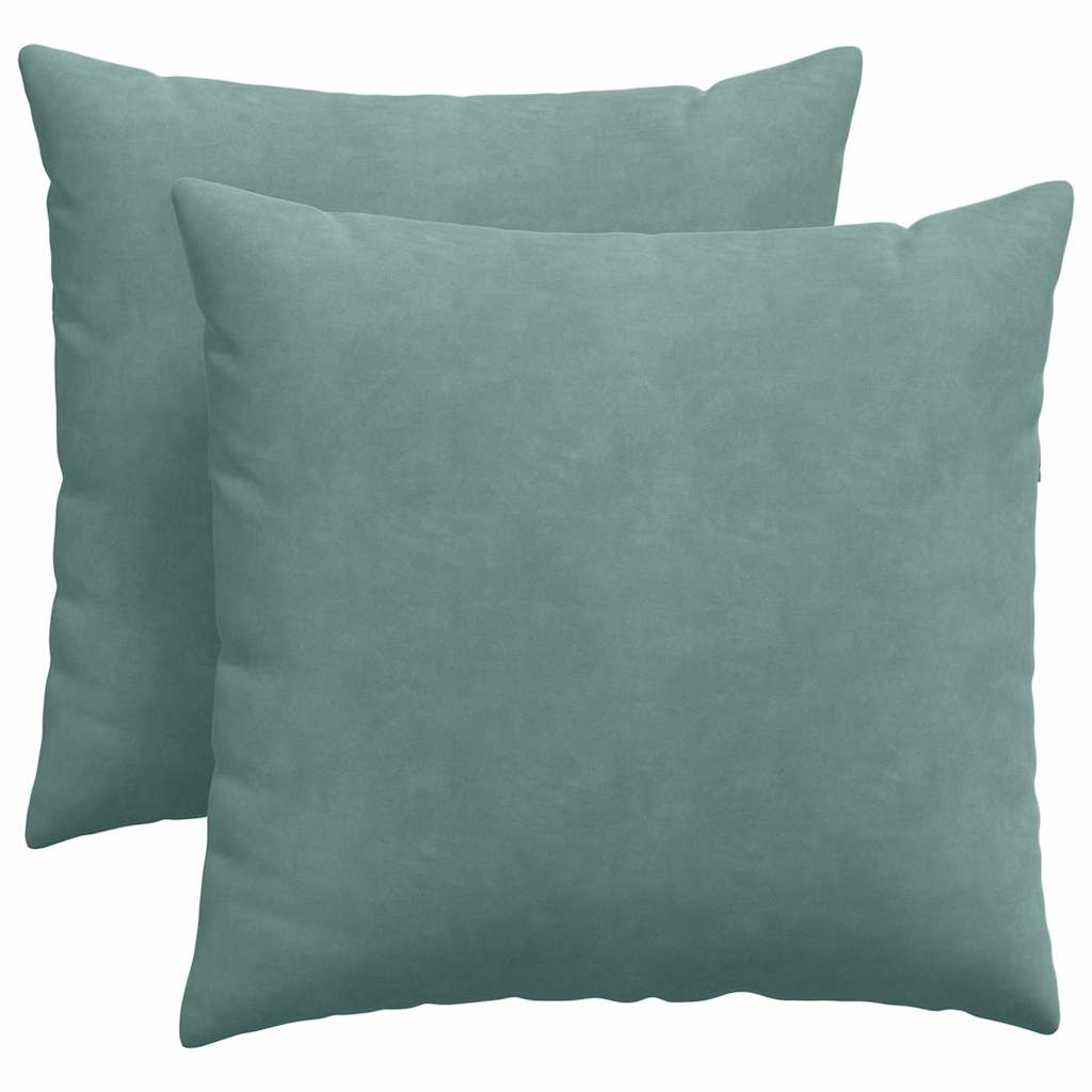 VidaXL coussins de canapé 2 pièces vert d'eau 45 x 45 cm tissu corde