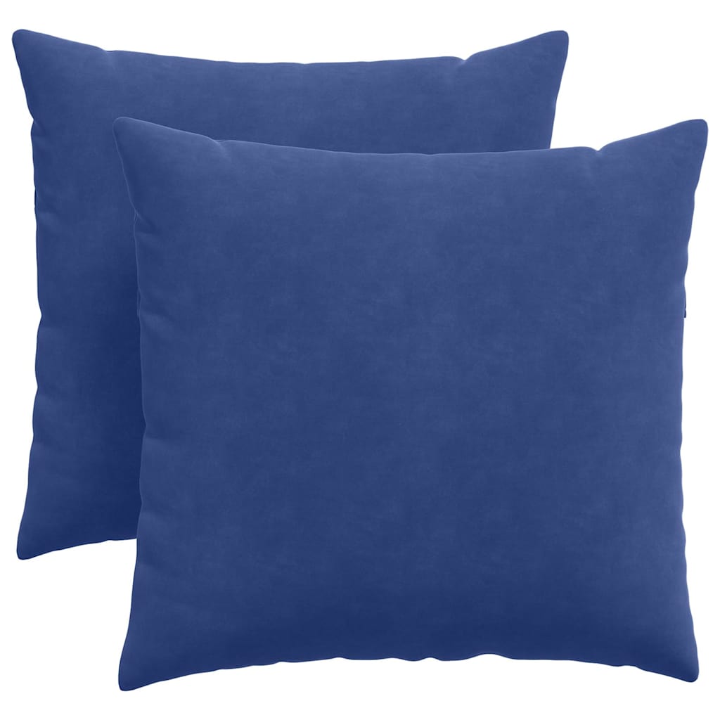 VidaXL coussins de canapé, 2 pièces, bleu police, tissu corde 45 x 45 cm