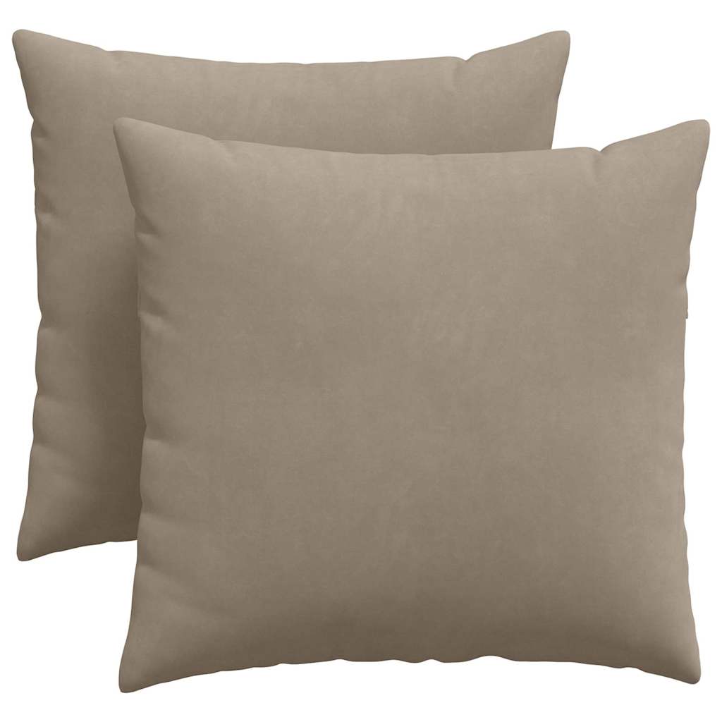 VidaXL coussins de canapé 2 pièces taupe 45 x 45 cm tissu