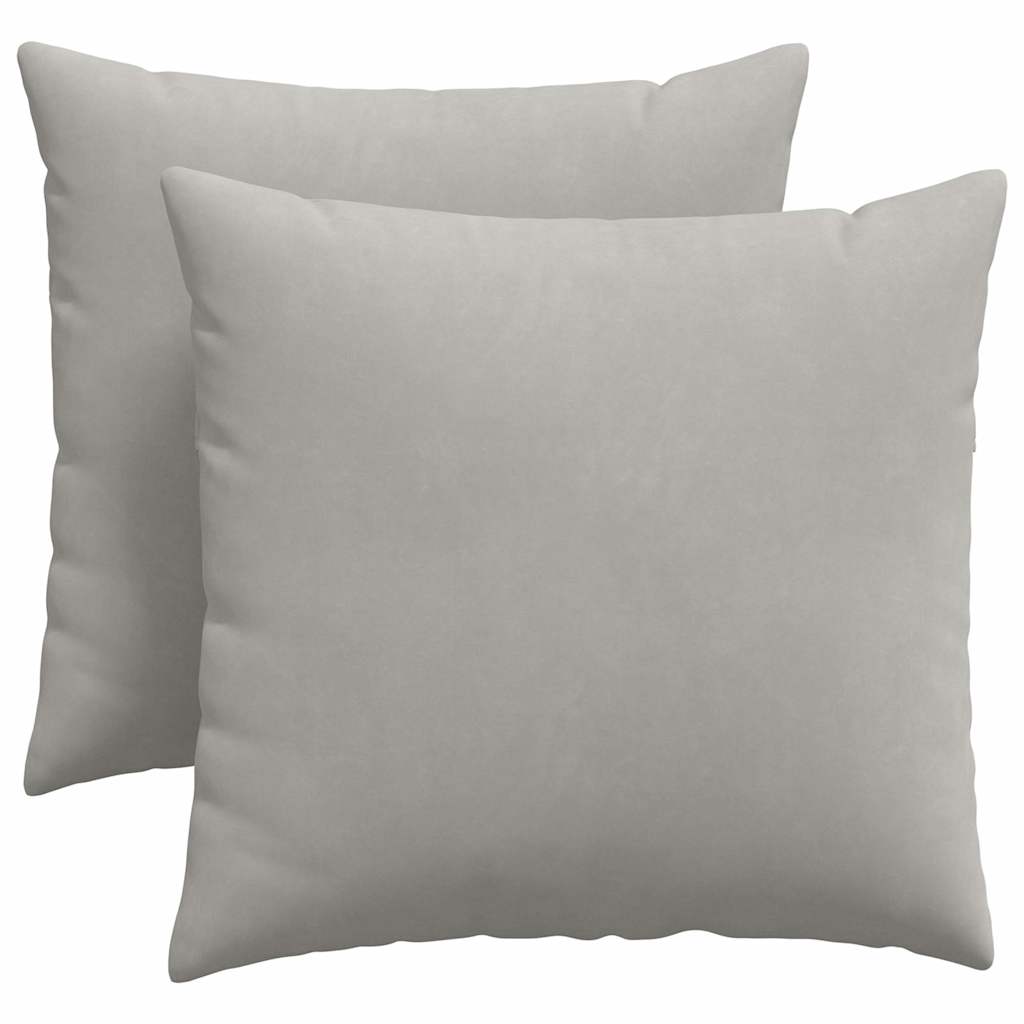 VidaXL coussins de canapé 2 pièces tissu gris clair 45 x 45 cm