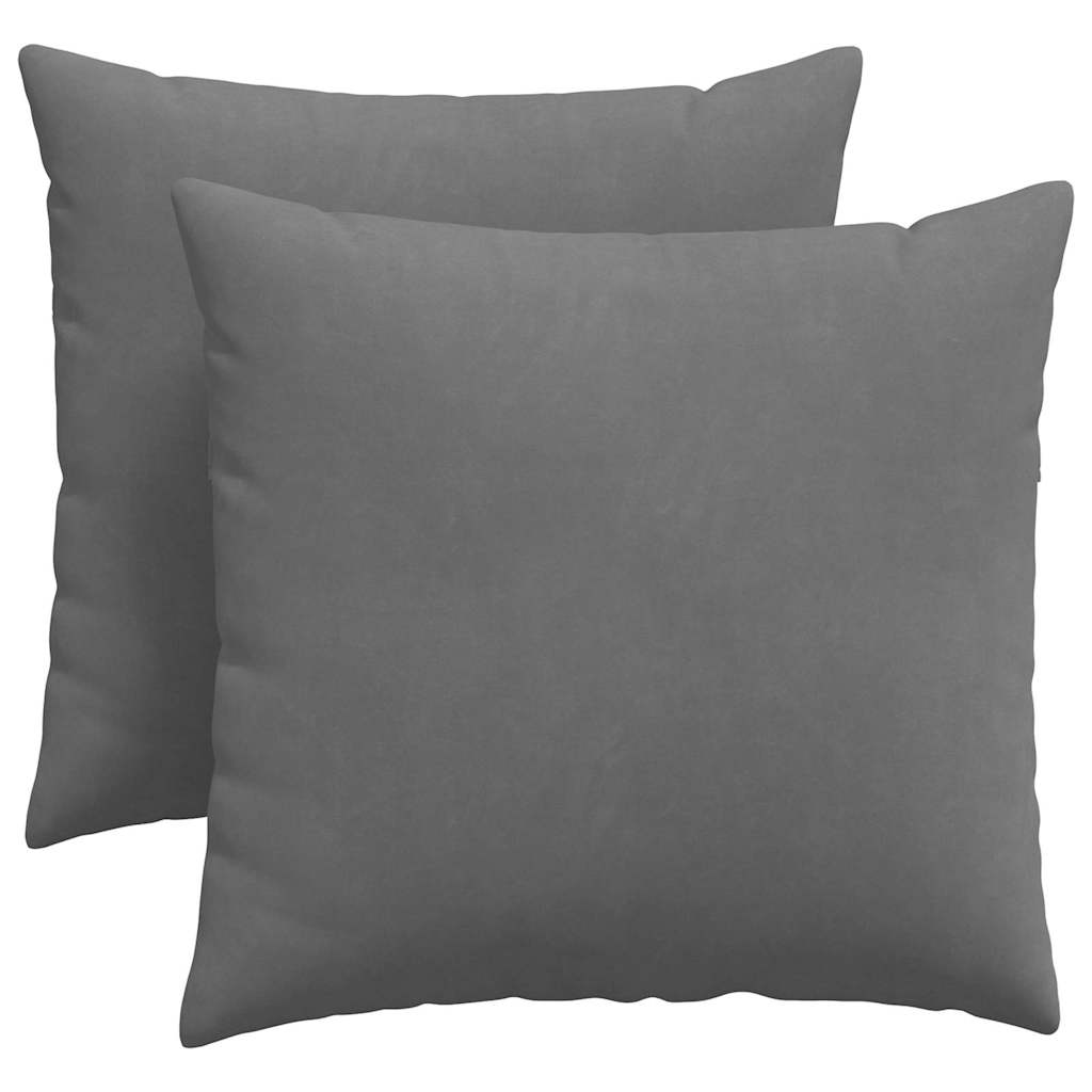VidaXL coussins de canapé 2 pièces tissu gris foncé 45 x 45 cm