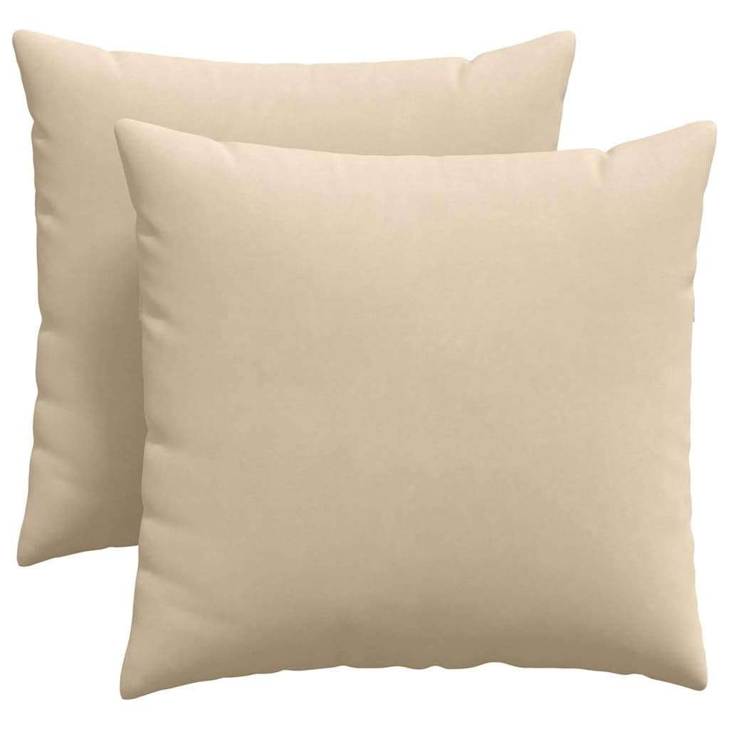 VidaXL coussins de canapé 2 pièces crème 45 x 45 cm tissu