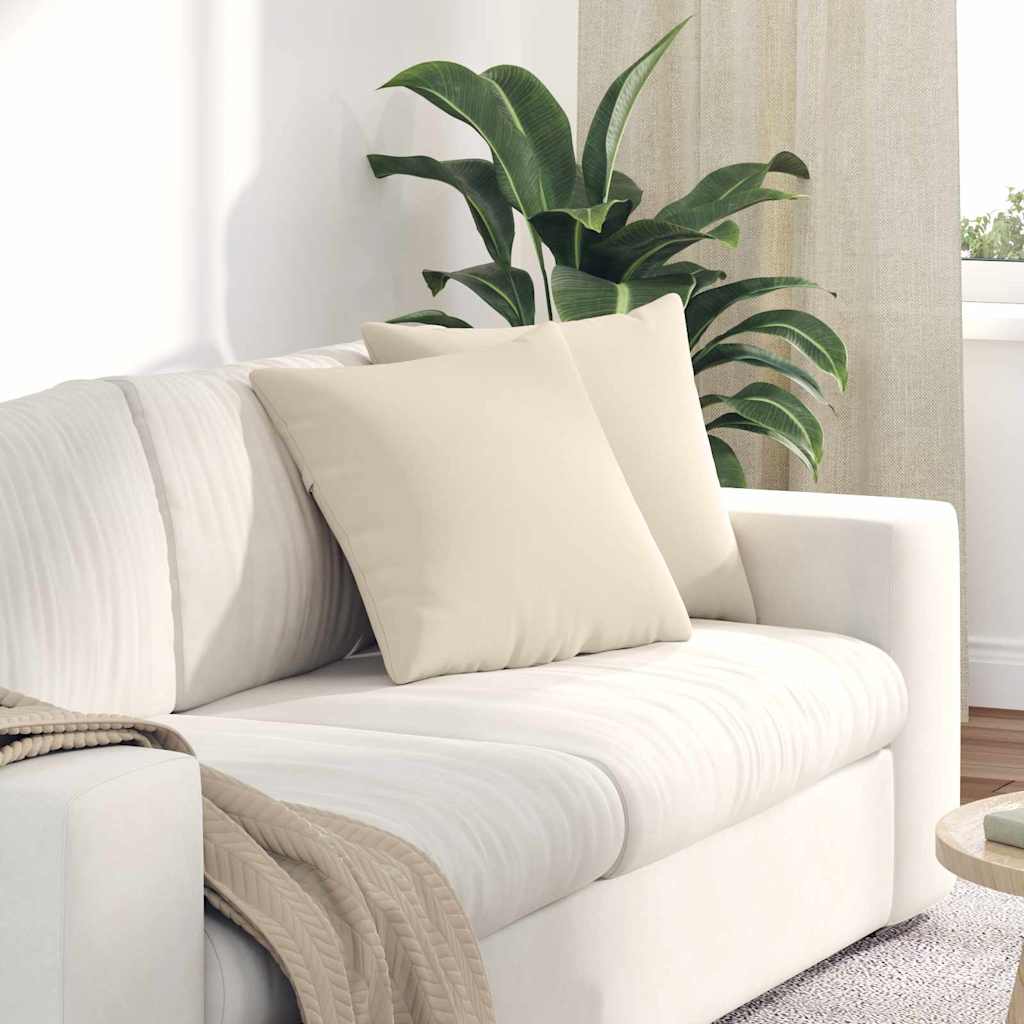 VidaXL coussins de canapé 2 pièces beige 45 x 45 cm tissu
