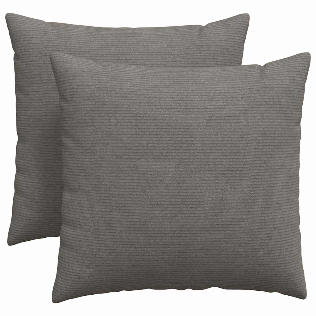 VidaXL coussins de canapé 2 pièces gris clair 45 x 45 cm tissu corde