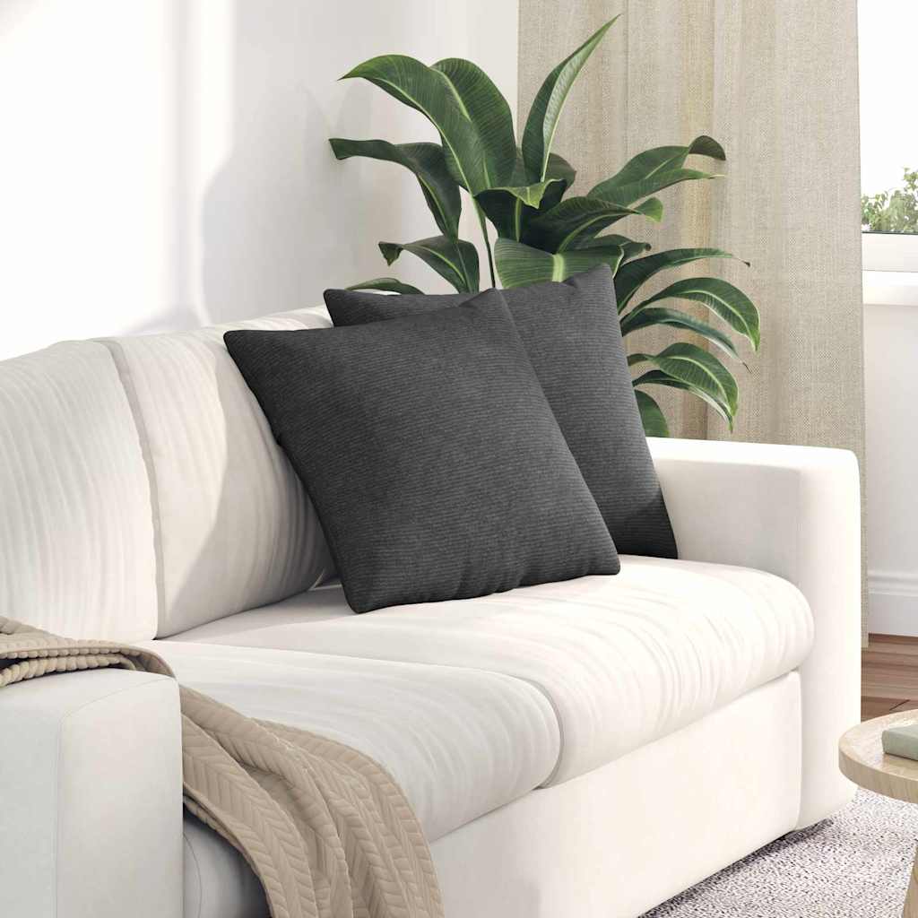 VidaXL coussins de canapé 2 pièces tissu corde gris foncé 45 x 45 cm