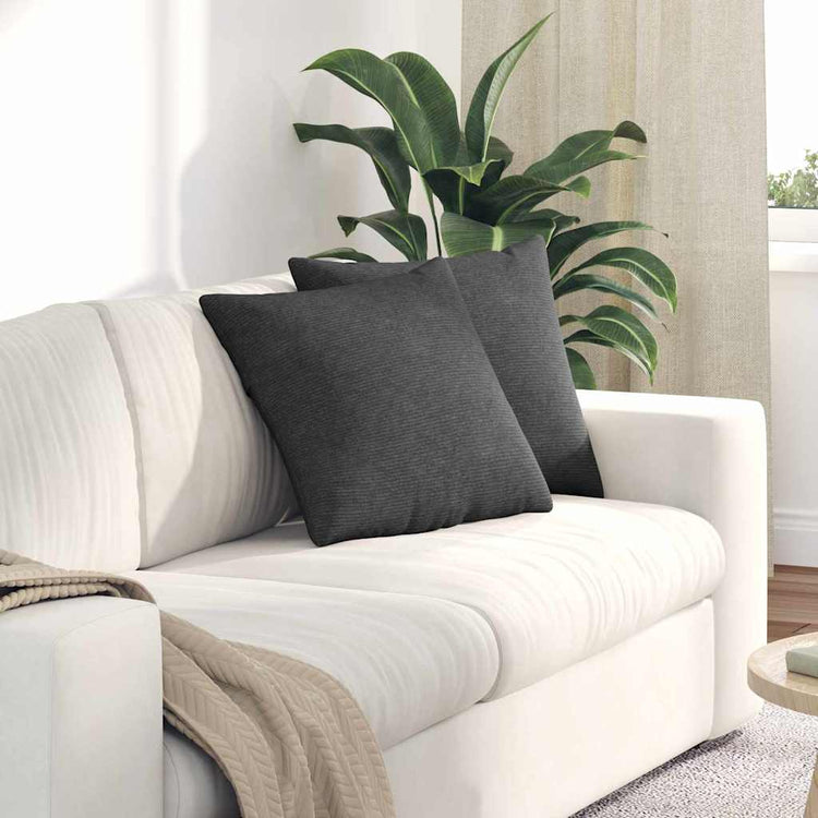 VidaXL coussins de canapé 2 pièces tissu corde gris foncé 45 x 45 cm