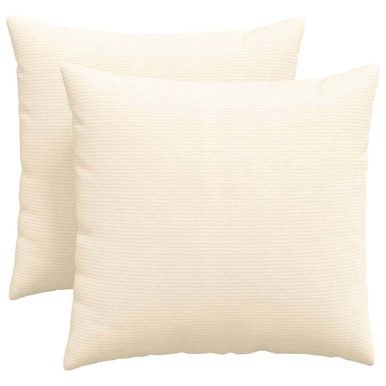 VidaXL coussins de canapé 2 pièces crème 45 x 45 cm tissu corde