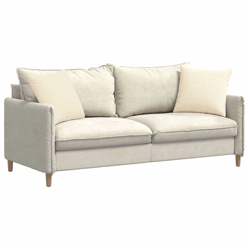 VidaXL coussins de canapé 2 pièces crème 45 x 45 cm tissu corde