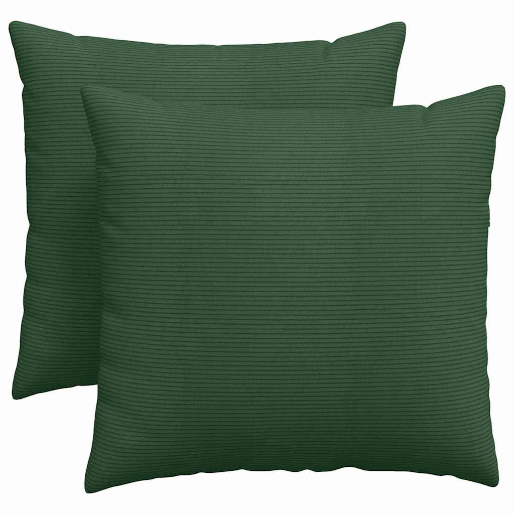 VidaXL coussins de canapé 2 pièces tissu corde vert foncé 45 x 45 cm