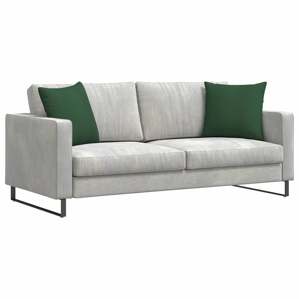 VidaXL coussins de canapé 2 pièces tissu corde vert foncé 45 x 45 cm