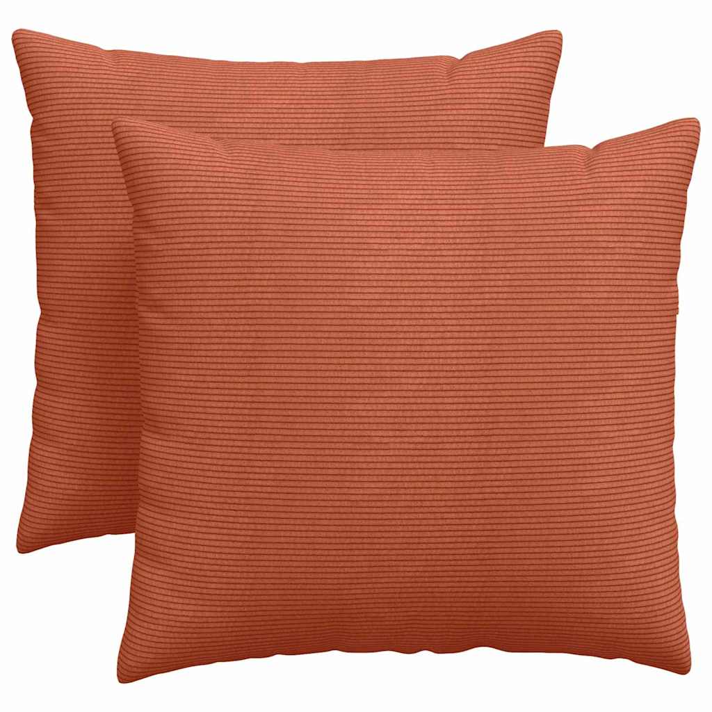 VidaXL coussins de canapé 2 pièces rouge-orange 45 x 45 cm tissu corde