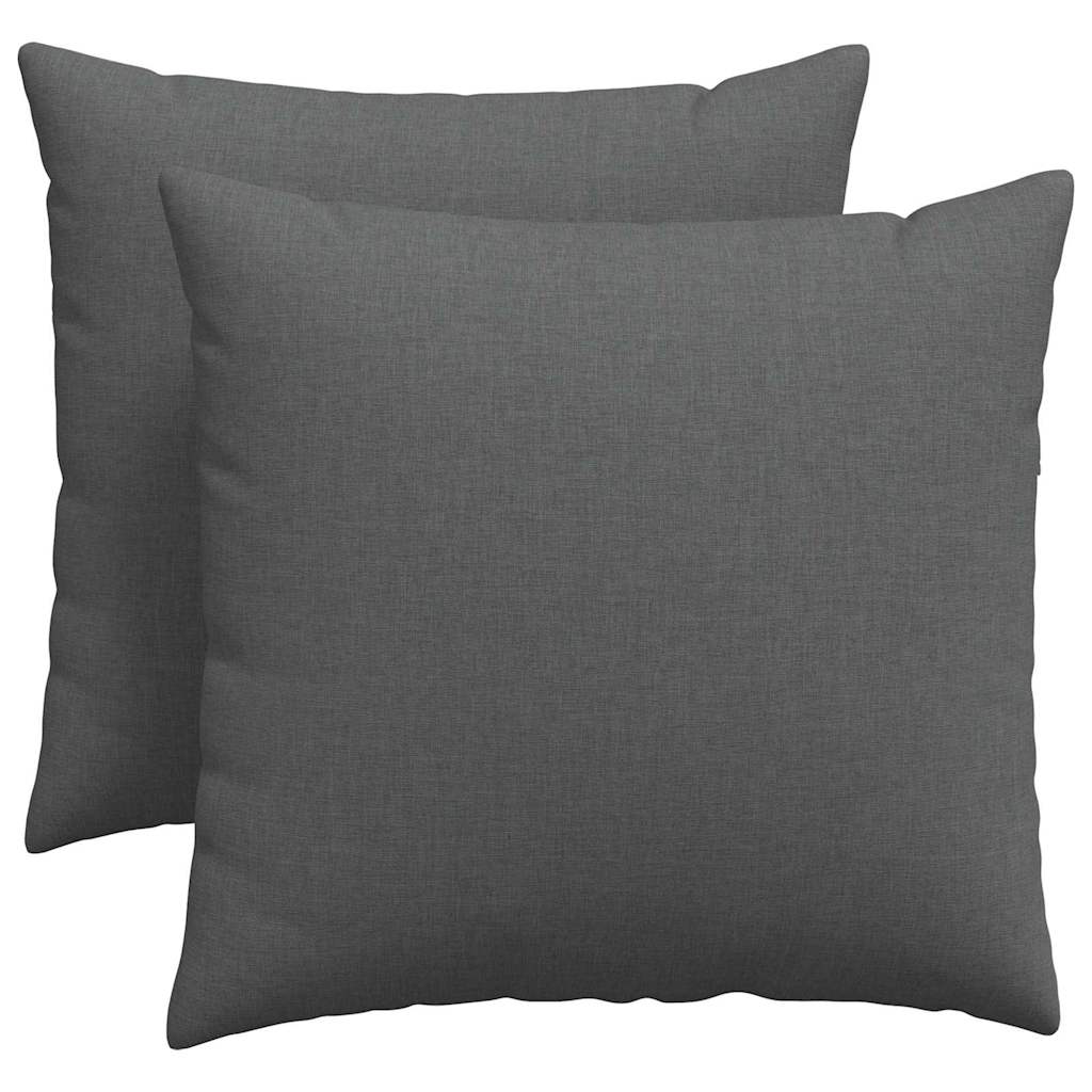 VidaXL coussins de canapé 2 pcs tissu gris foncé 50 x 50 cm