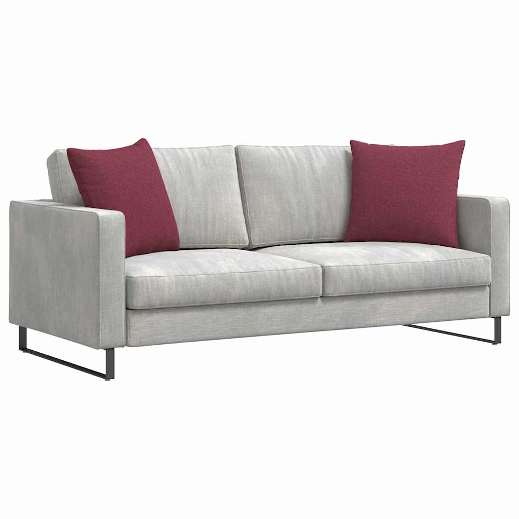 VidaXL coussins de canapé 2 pcs vin rouge 50 x 50 cm tissu
