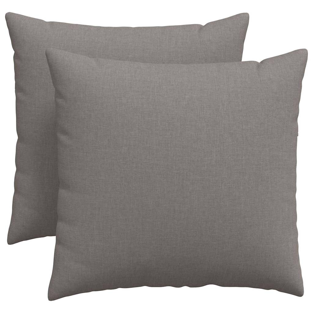 VidaXL coussins de canapé 2 pcs tissu taupe 50 x 50 cm